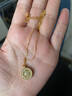 夢(mèng)金園S925銀吊墜金色八寶羅盤雙面鑲鋯石鏤空輕奢項(xiàng)鏈套鏈送女友禮物 鏈長約45cm重約3.21g 曬單實(shí)拍圖