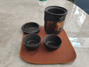 器酋紫砂旅行茶具套裝遇熱變色茶壺便攜包快客杯一壺六杯防燙懶人泡茶 變色祥龍黑泥紫砂快客杯 一壺6杯 曬單實(shí)拍圖