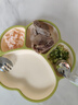 COOKSS 寶寶餐盤硅膠嬰兒學(xué)吃飯分格兒童餐具輔食碗餐盤帶吸盤 雙拼綠 曬單實(shí)拍圖