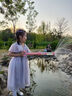 富羅迷女童連衣裙夏季亮片網(wǎng)紗公主裙女孩中長款白色禮服裙 白色  120  曬單實(shí)拍圖