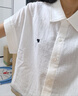 尚都比拉多巴胺含棉襯衫女夏季寬松顯瘦襯衣刺繡短袖上衣 米白色 M 曬單實拍圖