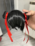 山頭林村兒童哪吒魔童降世同款劉海假發(fā)發(fā)箍小女孩丸子頭發(fā)飾飄帶頭箍發(fā)卡 哪吒劉海發(fā)箍款 曬單實拍圖