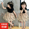 【女童夏裝連衣裙】2025新款韓版小寶寶幼兒童洋氣潮公主網紗裙子 黑色五角星裙子 130 cm 曬單實拍圖