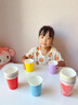 捷熠彩色紙杯一次性手工幼兒園diy杯子純色游戲兒童五彩早教美術(shù)材料 20只【顏色混搭】 曬單實拍圖
