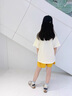 女童短袖短褲套裝2025新款夏女孩大童洋氣夏日穿搭中大童運(yùn)動(dòng)衣服 黃色套裝 150 曬單實(shí)拍圖