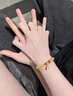 梵哲詩(shī)(VANZECHY)999足金花生女手鏈黃金手串情人節(jié)生日禮物送女友 好事花生雙層瑪瑙手鏈-足金福牌【賀卡拍此】 曬單實(shí)拍圖