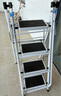 派迦丁加厚梯子碳鋼多功能落地晾衣架梯子家用折疊兩用室內曬被子神器 白4步多功能梯子晾衣架 曬單實(shí)拍圖
