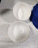 友來福陶瓷面碗家用白瓷碗6英寸湯碗米飯碗沙拉碗微波爐可用2只裝 曬單實(shí)拍圖