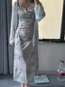 妙奕嘉新中式國(guó)風(fēng)旗袍連衣裙女裙子夏季2025新款氣質(zhì)高級(jí)感長(zhǎng)裙純欲顯瘦 青山墨影綠色吊帶裙【帶開衫】 M 【建議95斤以內(nèi)】 曬單實(shí)拍圖
