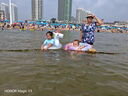 梵迪拉（F.DYRAA）泳衣女顯瘦溫泉連衣裙保守媽媽款中老年人泳裝四件套11701藍色3XL 曬單實(shí)拍圖