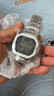 卡西歐（CASIO）七夕節(jié)禮物 G-SHOCK金屬小方塊時尚運動男表小金塊銀塊男士手表 GMW-B5000D-1PR全金屬 曬單實拍圖