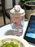 聚莜家可愛(ài)水杯女生高顏值大容量水杯tritan吸管杯子夏天學(xué)生雙飲水杯 粉色600ML+貓頭+粉色蝴蝶結 曬單實(shí)拍圖