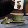 龍泉青瓷創(chuàng)意功夫茶具中式復(fù)古套裝陶瓷家用會客蓋碗品茗杯茶杯禮品盒裝 蓋碗10頭【禮盒裝】 曬單實(shí)拍圖