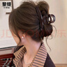 黎傾高級(jí)感棕色大號(hào)抓夾鯊魚(yú)夾發(fā)夾發(fā)卡女盤(pán)發(fā)后腦勺頭飾一字夾夾子 曬單實(shí)拍圖
