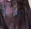 意枕上香云紗春夏襯衫女真絲立領(lǐng)大碼桑蠶絲襯衣媽媽七分袖蝙蝠衫夏垂墜 紫色 4XL 曬單實(shí)拍圖