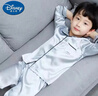 迪士尼（Disney）兒童睡衣男童夏季薄款真絲綢男孩小孩春秋冰絲中大童長(cháng)短袖家居服 銀色長(cháng)袖套裝 140碼適合120-130厘米 曬單實(shí)拍圖