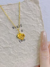 中國珠寶百合花黃金吊墜女款?lèi)?ài)心項鏈純金掛墜生日紀念日禮物送女友老婆 足金愛(ài)心百合花吊墜+品牌禮盒 金重約0.7g，贈925銀鏈 曬單實(shí)拍圖