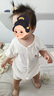G.DUCKKIDS夏季純棉連體衣外出服新生兒短袖哈衣男女寶寶薄款透氣爬服家居服 白色 包邊薄款連體衣 90cm 曬單實(shí)拍圖
