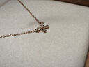 CRD克徠帝【現(xiàn)貨閃發(fā)】蝴蝶結(jié)水滴鉆石鏈墜送女友生日禮物 【X00620R】共約9分 玫瑰金 曬單實拍圖