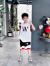 WVD國際品牌男童夏季無袖套裝2025新款運動服背心兩件套男孩薄款夏裝 白色 120 cm 曬單實拍圖