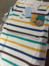 愛慕兒童嬰幼連體衣棉短袖新生兒衣服親子裝嬰兒A類【森呼吸】唯 白底條紋滿印 80cm 曬單實拍圖