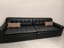 各各沃法式復古黑色真皮沙發(fā)客廳2025新款頭層牛皮大黑牛小戶(hù)型 窩窩π-犀牛黑（全真皮）2.8米 曬單實(shí)拍圖