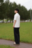衣然呈品polo衫男士夏季薄款潮牌短袖T恤高級感痞帥襯衫潮流寬松休閑上衣 白色 XL 【建議120-140斤】 曬單實(shí)拍圖