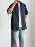 TOMMY HILFIGER【防曬速干】25新款夏季男舒適網(wǎng)眼吸濕透氣短袖襯衣襯衫男39254 藏青色DW5 S （推薦：120-135斤） 曬單實(shí)拍圖