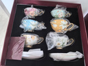 美道「繁花朵朵」骨瓷咖啡杯套裝高檔高顏值下午茶茶具陶瓷杯子禮盒 繁花朵朵-6杯碟-酒紅禮盒 曬單實拍圖