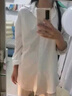 JIOESC睡裙夏季女短袖2025新款性感純欲襯衫裙睡衣寬松大碼可外穿家居服 白色純欲襯衫裙 M 【80-100斤】 曬單實拍圖