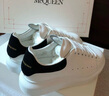 亞歷山大麥昆（Alexander McQueen）麥昆黑尾男鞋女鞋厚底增高鞋系帶牛皮小白鞋保稅倉(cāng)發(fā) 553680WIEEN 麥昆小白鞋 38 -黑尾絨面 曬單實(shí)拍圖