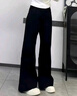 燦圖黑色喇叭牛仔褲女春秋美式復(fù)古胖妹妹高腰顯瘦寬松遮肉闊腿褲子女 黑色 3XL 【建議140-160斤】 曬單實(shí)拍圖