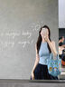 燦圖 日系藏青色半身裙女夏季薄款高腰顯瘦a字短裙小個子休閑五分裙子 藏青色 常規(guī) M 曬單實拍圖