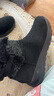 斯凱奇（Skechers）秋冬女鞋雪地靴中筒靴144133 黑色/灰色/BKGY 37  曬單實(shí)拍圖