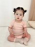 GOBABYGO丹麥嬰兒衣服夏季薄款純棉新生兒嬰兒包屁衣0-6-12個(gè)月滿(mǎn)月寶寶 淡玫瑰粉（圓領(lǐng)） 74cm  （建議6-9個(gè)月） 曬單實(shí)拍圖