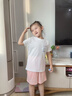 真維斯女童速干套裝夏季兒童運動(dòng)短袖長(cháng)褲女孩網(wǎng)眼透氣夏裝中大童訓練服 白 洛米X+紫 比耶洛米X 140 曬單實(shí)拍圖