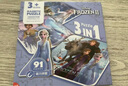 迪士尼（Disney）磁性拼圖冰雪奇緣兒童玩具磁貼三折頁拼圖(12+16+20)片33DF0938 曬單實(shí)拍圖