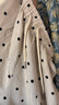 百家好（Basic House）Basic House/百家好萊賽爾波點闊腿褲女夏季寬松松緊腰亞麻直筒褲 米色 L 曬單實拍圖