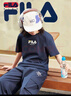 FILA KIDSx原田治聯(lián)名系列兒童短袖T恤2025夏季新款大童涼感上衣 RD寶藍(lán)-ANV 165 曬單實(shí)拍圖