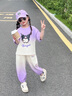 G.DUCKKIDS女童套裝衣服短袖夏裝2025新款女寶寶洋氣時髦兒童夏季兩件庫洛米 CCTZ-628【紫色套裝】 130 cm 曬單實拍圖
