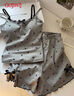 古今（GUJIN）帶胸墊吊帶背心睡衣女夏季新品25家居服睡褲套裝可外穿柔軟純欲XL 曬單實(shí)拍圖