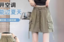 棉致涼感薄款運(yùn)動(dòng)工裝短褲女夏季速干外穿冰絲寬松褲裙顯瘦休閑五分褲 328綠色【高品質(zhì)28.5】 L 100-115斤 曬單實(shí)拍圖