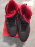 喬丹格蘭球鞋男學(xué)生籃球鞋秋冬高幫棉鞋休閑皮面48大碼青少年戰靴本命年 黑紅（單鞋） 46 (280mm) 曬單實(shí)拍圖