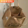 帆布袋日式便當包史努比大容量千層飯盒袋手拎包學生上課通勤包 史努比卡其色加厚【雙隔層】 曬單實拍圖