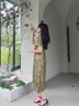 布符（Cloth Fu）布符2025年夏季新品花卉提花旗袍女裝清新綠色修身顯瘦優(yōu)雅氣質(zhì) 花語絲韻 M 曬單實(shí)拍圖
