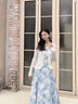 禾戀淑法式連衣裙裙子女夏季2025新款兩件套高級感氣質(zhì)套裝海邊沙灘長裙 藍(lán)花吊帶裙+米白開衫【兩件套】 M 【建議100-110斤】 曬單實(shí)拍圖