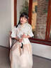 Dudant國際品牌女大童連衣裙夏裝2025新款女孩夏季中式國風(fēng)漢服裙子兒童 粉橘色[漢服+裙子] 120 cm 曬單實拍圖