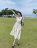 妤遇（YUUZYUUS）品牌女裝連衣裙女2025夏季新款新中式田園風(fēng)小眾文藝收腰顯瘦長(zhǎng)裙 米白色 M 曬單實(shí)拍圖