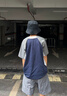 LAZY DAY TREND戶外撞色半拉鏈速干運動T恤男美式薄款涼感防曬短袖上衣 深海蘭 M 曬單實拍圖