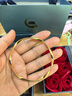 中國(guó)黃金（CHINA GOLD）黃金手鐲女足金莫比烏斯環(huán)金鐲素圈鐲子七夕情人節(jié)禮物送女友老婆 58圈口金手鐲約4.2g【玫瑰禮盒】 曬單實(shí)拍圖